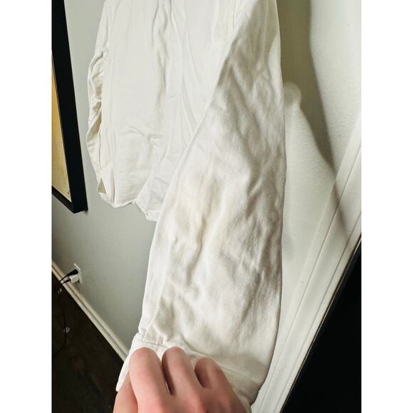 SILK LAUNDRY Off-White 100% Organic Cotton Long Sleeve Front Button Jacket L - Picture 10 of 16